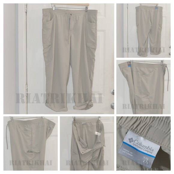 XXL GREY NWT Columbia Ladies' Roll Up‎ Pant UPF 30 Sun Protection Cargo Pockets - Picture 1 of 9